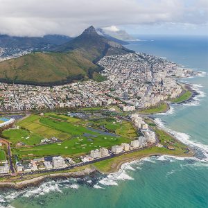 aerial shot of cape town