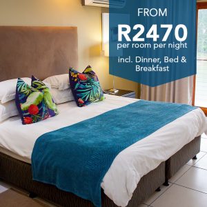 from R2470 per room per night including dinner, B&B