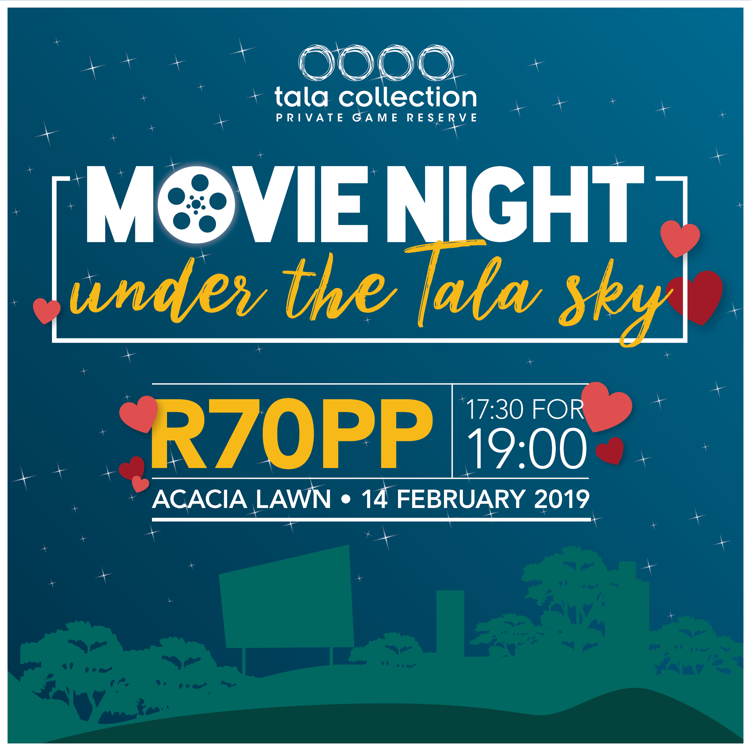 Tala Collection Game Reserve movie night under the Tala sky