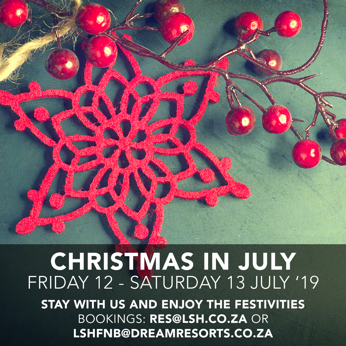 Christmas in July fri 12 - sat 13 July 2019