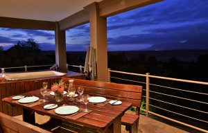 Stonehill River Lodge balcony table with a view