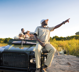 safari guide pointing