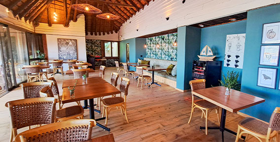 Newly refurbished restaurant at Nibela Lake Lodge