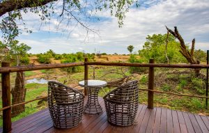 Game reserve view at a luxury chalet at Madikwe River Lodge